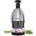 Fullstar Onion and Vegetable Hand Chopper - Stainless Steel Manual Food Press Mincer - Silver