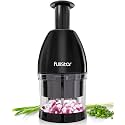 Fullstar Vegetable Chopper - Onion Slicer Dicer Cutter With Container - Pro Food Chopper (Hand Chopper, Black)