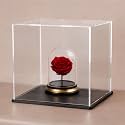 Fully Assembled Acrylic Display Case with Black Base, Clear Cube Dustproof Acrylic Display Box for Collectibles, Alternative Glass Case with Black Stand for Display, 6x6x6Inch