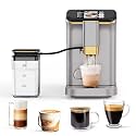 Fully Automatic Espresso Machine with Grinder, Milk Frother, TFT Touch Display, 20 Bar Pressur & 15 Grind Settings, Auto Cleaning for Latte, Cappuccino, Espresso, Silver