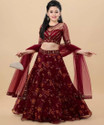 FULPARI Girls Lehenga Choli Ethnic Wear Embroidered Lehenga, Choli and Dupatta Set