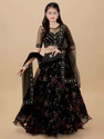 FULPARI Girls Lehenga Choli Ethnic Wear Embroidered Lehenga, Choli and Dupatta Set