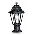 Fumagalli Mikrolot Anna, Black Body Clear Diffuser| E27 Post Top| Shockproof| UV Stabilized| Antirust & Anti Corrosive| Modular Design| Long-Life| IP55