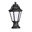Fumagalli|Outdoor Gate Light| Mikrolot Anna, Black Opal Diffuser| E27 Post Top| Shockproof| UV Stabilized| Antirust| Long-Life| IP55