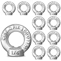 Fumete 10 Pcs 1/4"-20 Eye Nut, Drop Forged Galvanized Lifting Eye Nut, Heavy Duty Lifting Bolt, 506 lb Wll