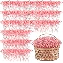 Fumete 100 Pcs Pink Mini Dried Babys Breath Flower DIY Craft Gift