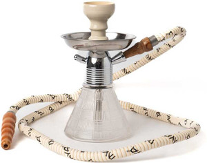 fumify white star hookah  compact chrome  glass design 95 inch glass hookah