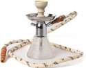 FUMIFY White Star Hookah – Compact Chrome & Glass Design 9.5 inch Glass Hookah