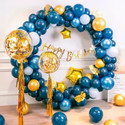 Fun and Flex Printed Blue Birthday Decorations kit,Banner,,Chrome,stars with Balloon Pump Balloon