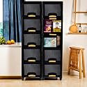 Fun Homes 10 Units Cabinet Storage Organizer (5 + 5) | Folding Storage Cabinets | Clothes Organizer for Wardrobe | Drawer Storage Organizer | Multipurpose Rack for Storage | Black