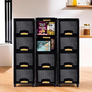 fun homes 12 units cabinet storage organizer 4  4  4  folding storage cabinets  clothes organizer for wardrobe  drawer storage organizer  multipurpose rack for storage  black