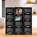 Fun Homes 12 Units Cabinet Storage Organizer (4 + 4 + 4) | Folding Storage Cabinets | Clothes Organizer for Wardrobe | Drawer Storage Organizer | Multipurpose Rack for Storage | Black