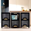Fun Homes 6 Units Cabinet Storage Organizer (2 + 2 +2) | Multi-Layer Folding Storage Cabinets | Multipurpose Rack for Storage | Wardrobe Clothes Organizer | Drawer Storage Organizer | Black