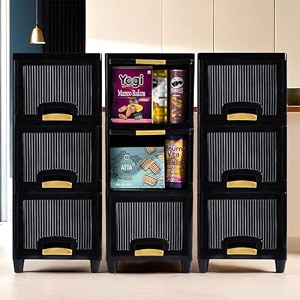 fun homes 9 units cabinet storage organizer 3  3  3  folding storage cabinets  clothes organizer for wardrobe  drawer storage organizer  multipurpose rack for storage  black