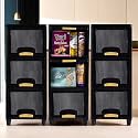 Fun Homes 9 Units Cabinet Storage Organizer (3 + 3 + 3) | Folding Storage Cabinets | Clothes Organizer for Wardrobe | Drawer Storage Organizer | Multipurpose Rack for Storage | Black