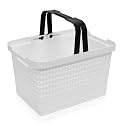 Fun Homes Multipurpose Plastic Storage Baskets with Handle for Organizing Home &amp; Office | Rectangle Storage Box Tray for Kitchen Grocery, Bathroom,Clothes, Makeup &amp; Stationery Items | White