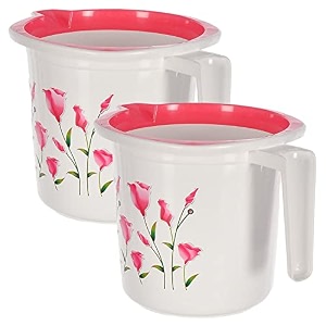 fun homes 40 liters multipurpose bath tub for bathroom  suitable for indoor and outdoor use  durable amp lightweight tub for washing clothes amp utensils  flower print - white