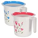 Fun Homes 40 Liters Multipurpose Bath Tub for Bathroom | Suitable for Indoor and Outdoor Use | Durable &amp; Lightweight Tub for Washing Clothes &amp; Utensils | Flower Print - White