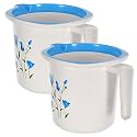 Fun Homes 40 Liters Multipurpose Bath Tub for Bathroom | Suitable for Indoor and Outdoor Use | Durable &amp; Lightweight Tub for Washing Clothes &amp; Utensils | Flower Print - White