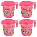 Fun Homes 40 Liters Multipurpose Bath Tub for Bathroom | Suitable for Indoor and Outdoor Use | Durable &amp; Lightweight Tub for Washing Clothes &amp; Utensils | Flower Print - White