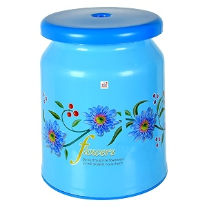 fun homes flower design multipurposes plastic sitting stool blue