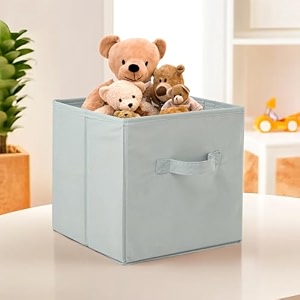 fun homes foldable storage box  multipurpose storage organizer for clothes  plain wardrobe organizer for book stationary amp toys  11 inch  grey