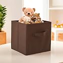 Fun Homes Foldable Storage Box | Multipurpose Storage Organizer For Clothes | Plain Wardrobe Organizer for Book, Stationary &amp; Toys | 11 Inch | Brown