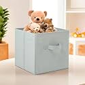 Fun Homes Foldable Storage Box | Multipurpose Storage Organizer For Clothes | Plain Wardrobe Organizer for Book, Stationary &amp; Toys | 11 Inch | Grey
