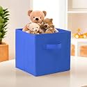 Fun Homes Foldable Storage Box | Multipurpose Storage Organizer For Clothes | Plain Wardrobe Organizer for Book, Stationary &amp; Toys | 11 Inch | Royal Blue