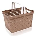 Fun Homes Multipurpose Plastic Storage Baskets with Handle for Organizing Home &amp; Office | Rectangle Storage Box Tray for Kitchen Grocery, Bathroom,Clothes, Makeup &amp; Stationery Items | Coffee