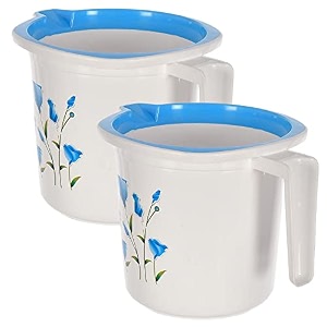 fun homes 40 liters multipurpose bath tub for bathroom  suitable for indoor and outdoor use  durable amp lightweight tub for washing clothes amp utensils  flower print - white