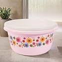 Fun Homes 40 Liters Multipurpose Bath Tub for Bathroom | Suitable for Indoor and Outdoor Use | Durable &amp; Lightweight Tub for Washing Clothes &amp; Utensils | Flower Print - White