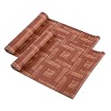 Fun Homes Pack of 2 Waterproof & Durable 10 Meters Kitchen Mats for Shelf Liner Roll | Wipeable Fridge Sheets for Shelves Cabinet Drawer | Brick Print - Brown with Black Borders