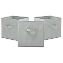 Fun Homes (Pack of 3) Foldable Storage Box | Multipurpose Storage Organizer For Clothes | Plain Wardrobe Organizer for Book, Stationary &amp; Toys | 11 Inch | Grey