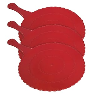 fun homes plastic lightweight handfanhath pankhabeejna for natural cooling air home decor and travel useful pack of 3 red