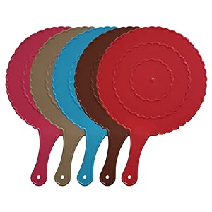 fun homes plastic lightweight handfanhath pankhabeejna for natural cooling air home decor and travel useful pack of 5 gray red pink blue brown