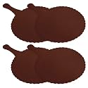 Fun Homes Plastic Lightweight Handfan|Hath Pankha|Beejna for Natural Cooling Air Home Decor and Travel Useful, Pack of 4 (Brown)
