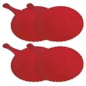 Fun Homes Plastic Lightweight Handfan|Hath Pankha|Beejna for Natural Cooling Air Home Decor and Travel Useful, Pack of 4 (Red)