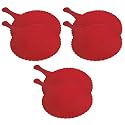 Fun Homes Plastic Lightweight Handfan|Hath Pankha|Beejna for Natural Cooling Air Home Decor and Travel Useful, Pack of 6 (Red)