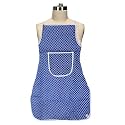 Fun Homes Polka Dots Bib Apron,Water Oil Cotton Resistant Chef Cooking Kitchen Apron with Pockets for Men Women (Blue)-FHUNH15559
