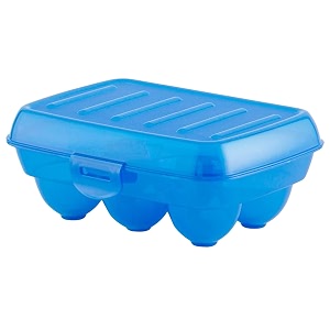 fun homes portable food grade plastic egg holderstorage box for 6 pieces egg blue-46fh0395