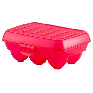fun homes portable food grade plastic egg holderstorage box for 6 pieces egg pink-46fh0383 standard