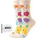 Fun Socks for Women, Rainbow Design,Stocking Stuffers, Size 6-12
