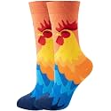 Fun Socks for Women, Rainbow Design,Stocking Stuffers, Size 6-12