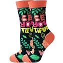 Fun Socks for Women, Rainbow Design,Stocking Stuffers, Size 6-12