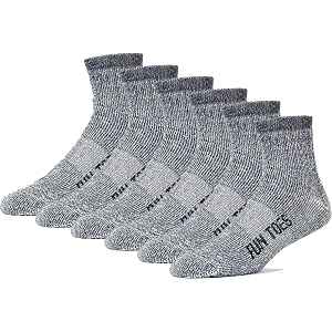fun toes merino wool ankle socks pack of 6 arch support and cushioning heel to toe reinforcement ideal for hiking