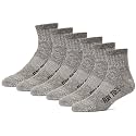 FUN TOES Merino Wool Ankle Socks Pack of 6 Arch Support and Cushioning Heel to Toe Reinforcement Ideal for Hiking