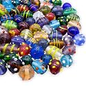 Assorted Glass Beads for Jewelry Making Adults, Bulk Glass Beads for Crafts, Lampwork Murano Bead Mix for Bracelets and Necklaces, Crafting Beads Supplies Kit, Large & Small Beads