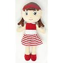 FUN ZOO Cute Huggable Sweet Doll 55cm with Embroidered Face, Cute and Soft Washable Doll for Kids (Red)