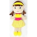 FUN ZOO Cute Huggable Sweet Doll 55cm with Embroidered Face, Cute and Soft Washable Doll for Kids (Yellow)